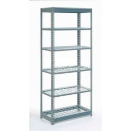 GLOBAL EQUIPMENT Heavy Duty Shelving 36"W x 12"D x 84"H With 6 Shelves - Wire Deck - Gray 717405